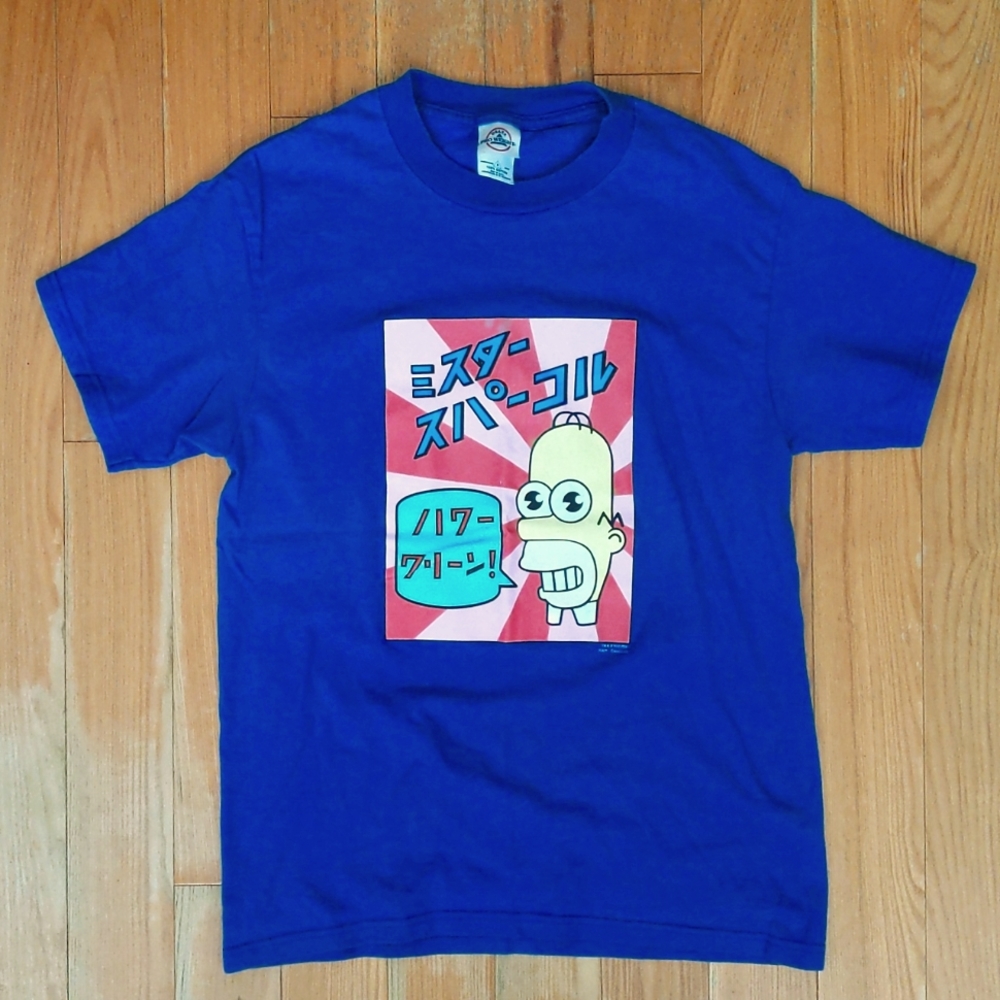 Rare 2002 The Simpsons Graphic Tshirt Royal Blue Mr. Sparkle Homer Size …
